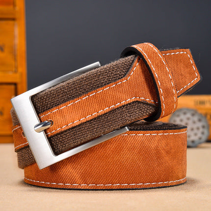 Men's Vintage Canvas Patchwork Belt | Durable High-Quality | Casual & Semi-Formal Belt | Antique Metal Buckle | Versatile Fashion Accessory | Adjustable Rugged Charm | All-Day Comfort