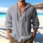 Men's Long Sleeve Solid Color Hoodie | Single Breasted Design | Casual Outerwear | Soft Fabric | Front Pockets | Versatile Style