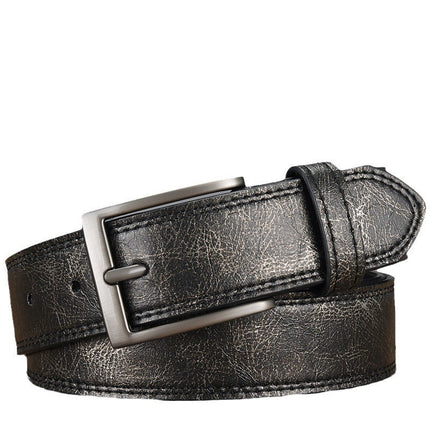 Men's PU Leather Belt | Retro Style | Classic Pin Buckle | Versatile Design | Adjustable Fit | Multiple Sizes | Durable Finish | Black Brown Tan | Modern Wardrobe Essential