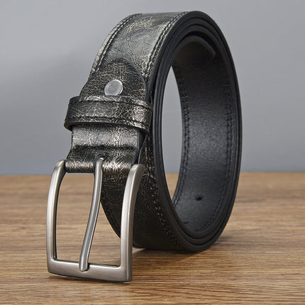 Men's PU Leather Belt | Retro Style | Classic Pin Buckle | Versatile Design | Adjustable Fit | Multiple Sizes | Durable Finish | Black Brown Tan | Modern Wardrobe Essential