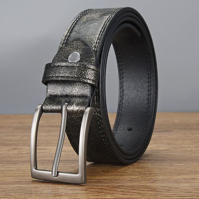 Men's PU Leather Belt | Retro Style | Classic Pin Buckle | Versatile Design | Adjustable Fit | Multiple Sizes | Durable Finish | Black Brown Tan | Modern Wardrobe Essential