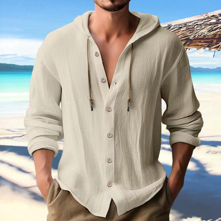 Men's Long Sleeve Solid Color Hoodie | Single Breasted Design | Casual Outerwear | Soft Fabric | Front Pockets | Versatile Style