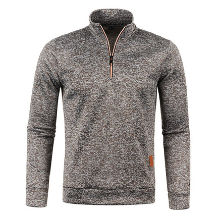 Men's Zipper Pullover Sweater | Classic Stand Collar | Relaxed Fit | Solid Color | Autumn Winter Spring | Casual Daily Wear | Machine Wash | Comfortable Knitted Fabric | Warm Ribbed Hem and Cuffs