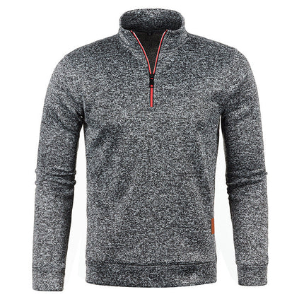 Men's Zipper Pullover Sweater | Classic Stand Collar | Relaxed Fit | Solid Color | Autumn Winter Spring | Casual Daily Wear | Machine Wash | Comfortable Knitted Fabric | Warm Ribbed Hem and Cuffs