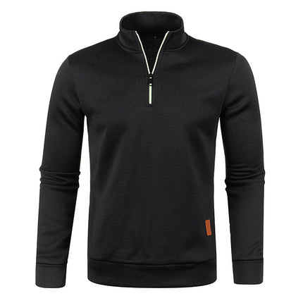 Men's Zipper Pullover Sweater | Classic Stand Collar | Relaxed Fit | Solid Color | Autumn Winter Spring | Casual Daily Wear | Machine Wash | Comfortable Knitted Fabric | Warm Ribbed Hem and Cuffs