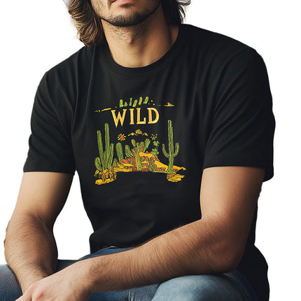 Men's Summer T-Shirt | Western Cowboy Style | Unique Print | Breathable Blended Fabric | Short-Sleeved Casual Tee