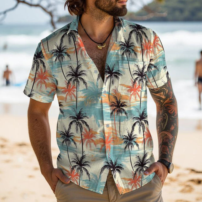 Men's Hawaiian Print Shirt | Short Sleeve | Summer Casual Beachwear | Lightweight Cotton | Vibrant Tropical Designs | Available in Sizes S to 3XL | Breathable Relaxed Fit | Perfect for Beach Parties