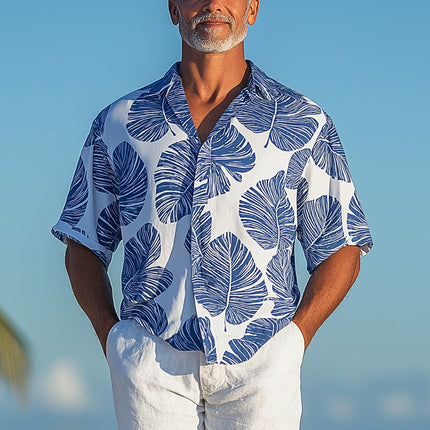 Men's Linen Shirt | Summer Fashion | Breathable Short Sleeve | Printed Design | Lightweight Casual Top | Comfortable Fit | Durable Stitching | Elegant Pattern | Cool & Stylish | Ideal for Hot Weather