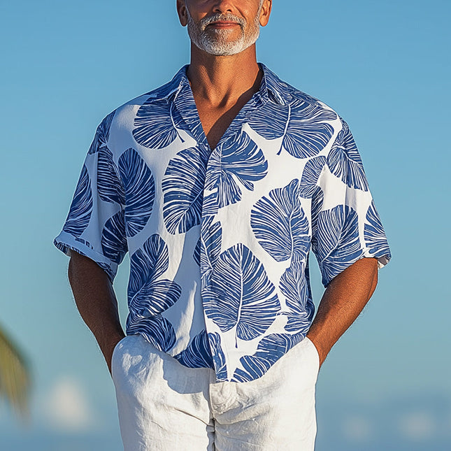 Men's Linen Shirt | Summer Fashion | Breathable Short Sleeve | Printed Design | Lightweight Casual Top | Comfortable Fit | Durable Stitching | Elegant Pattern | Cool & Stylish | Ideal for Hot Weather