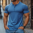 Men's Premium Cotton Henley T-Shirt | Solid Color | Slim Fit | Short Sleeve | Casual Basics | Breathable & Soft | Versatile Style | Ideal for Everyday | Quality Craftsmanship