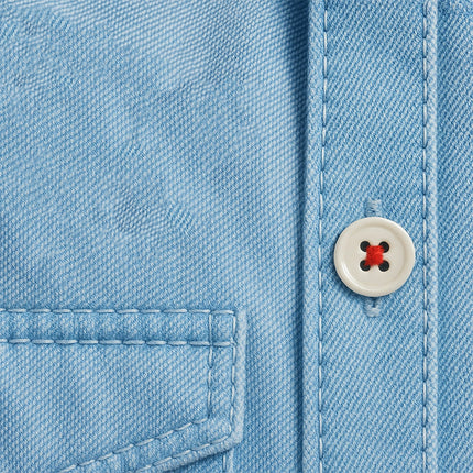 Men's Denim Shirt | Embroidered Long Sleeve | Summer Fashion | Casual & Dressy | Breathable Material | Regular Fit | Versatile Style | Durable & Comfortable | Button-Up Closure | Trendy Men's Tops
