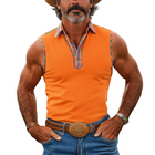 Men's Retro Western Style Tank Top | Spring Summer Fashion | Colorful Ribbon Stitching | Slim Fit | Cotton Blend | Breathable Comfort | Vintage Cowboy Appeal | Casual Outings | Activewear