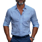 Men's Shirt | Casual Breathable Cotton | Plaid Lapel | Patch Pocket | Slim Fit | Long Sleeve | Stylish Everyday Wear