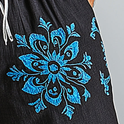 Men's Summer Linen Shorts | Cowboy Embroidered Design | Lightweight & Breathable | Relaxed Fit | Adjustable Waistband | High-Quality Linen Fabric | Casual & Stylish | Perfect for Hot Weather | Versatile Everyday Wear