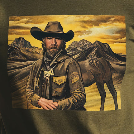 Men's Western Cowboy Style T-Shirt | Cotton Blend | Short Sleeve | Summer Casual Shirt | Unique Printed Design | Comfortable Regular Fit | Breathable Fabric | Retro Casual Wear