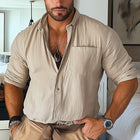 Men's Long Sleeve Shirt | Summer Fashion | Breathable Linen | Solid Color | Relaxed Fit | Casual & Formal | Versatile Men's Shirt | Stylish & Comfortable | Cool Summer Apparel