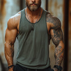 Men's Summer Tank Top | Sports Crew Neck Cotton Blend | Breathable Sleeveless Shirt for Casual & Athletic Wear