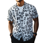 Men's Retro Short Sleeve Lapel Shirt | Vintage Letter Print | Casual Wear | Breathable Cotton Blend | Summer Fashion | Classic Retro Style