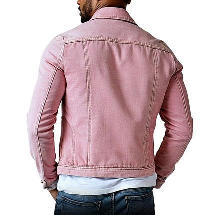 Men's Denim Jacket | Vintage Washed | Multi-Pocket | Lapel Collar | Rugged Style | Regular Fit | Medium-Weight Cotton | For Casual & Semi-Casual Wardrobes | Ideal Spring Fall | Everyday Wear | Outdoor Activities