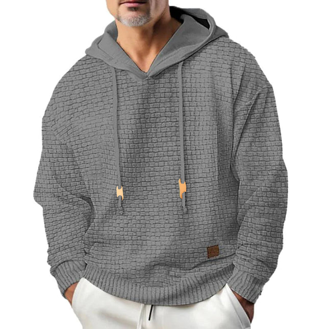 Men's Solid Color Long Sleeve Hoodie | Relaxed Fit | Soft Fabric | Attached Hood | Perfect for Fall & Winter | Comfortable Casual Apparel | Suitable for Outdoor Activities & Lounging