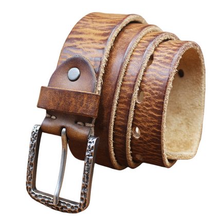 Men's Vintage Distressed Leather Belt | Pure Cowhide | Rugged Charm | Classic Appeal | Sturdy Metal Buckle | Versatile Width | Casual & Formal Wear | Multiple Sizes | Timeless Accessory | Perfect for Jeans or Dress Trousers
