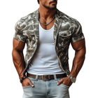 Men's Camouflage Short Sleeve Shirt | Slim Fit | Outdoor Casual | Notched Lapel | Chest Pocket | Lightweight & Breathable Fabric | Rugged Style | Adventure Clothing