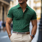 Men's Vintage Print Polo Shirt | Short Sleeve | Chest Pocket | Lapel Detail | Retro Style | Casual Fashion | Breathable Fabric | Comfortable Fit | Ideal for Outings & Gatherings