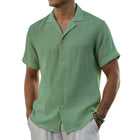 Men's Textured Cotton Blend Short Sleeve Shirt | Summer Casual Style | Classic Collar | Soft & Breathable | Machine Washable | Regular Fit | Variety of Colors | Sizes S-3XL
