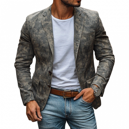 Men's Outdoor Slim Fit Blazer | Camouflage Print | Notched Lapel | Single-breasted | Lightweight Durable Fabric | Casual Urban Streetwear Fashion