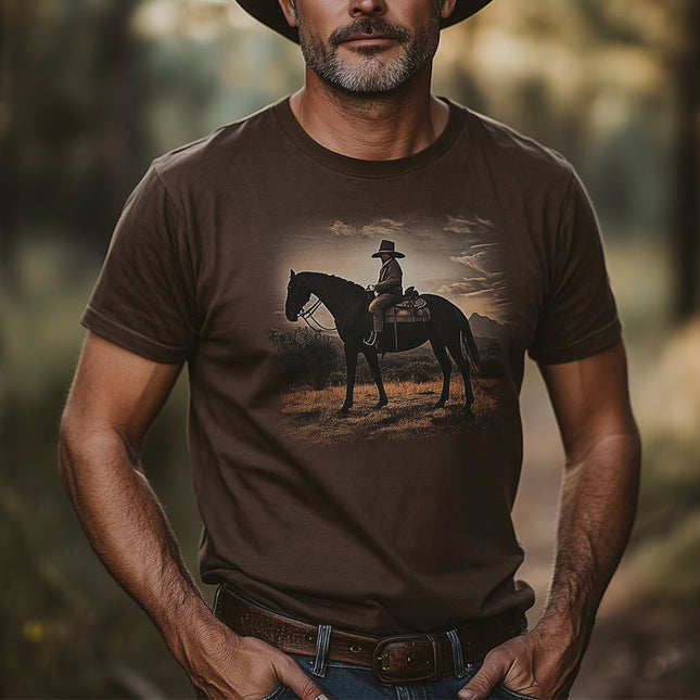 Men's Western Cowboy Style Printed T-Shirt | Crew Neck | Short Sleeve | Premium Cotton Blend | Casual Wear | Bold Design | Available in Sizes S-3XL