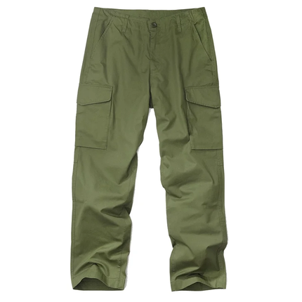 Men's Cotton Cargo Pants | Solid Color | Straight-Leg | Multi-Pocket | Versatile Outdoor & Workwear | Breathable & Durable | Sizes Available | Belt Loops | Casual Style