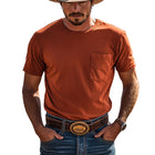 Men's Western Denim Style T-Shirt | Cotton Short Sleeve | Pocket Design | Casual Rugged Look | Breathable & Comfortable | Versatile Styling | Ideal for Layering | Premium Quality | Small Essentials Storage