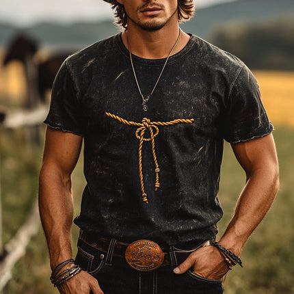 Men's Round Neck Short Sleeve T-Shirt | Printed Casual Top | Cotton Blend | Trendy Unique Design | Comfortable Fit | Versatile Wardrobe Essential