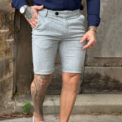 Men's Cotton Casual Shorts | Adjustable Button Waist | Soft Breathable Fabric | Relaxed Fit | Above-Knee Length | Versatile for Outdoor & Lounge | Solid Color | Multiple Sizes Available