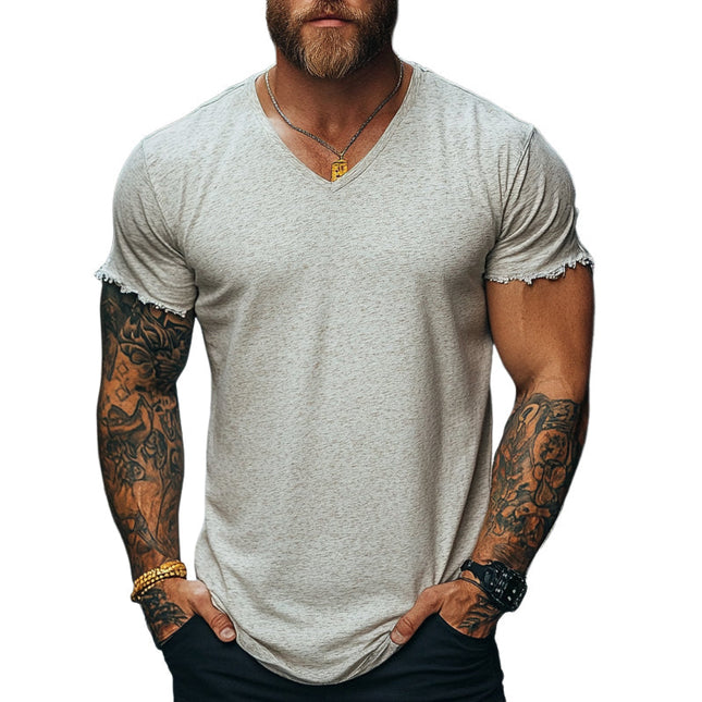 Men's Loose V-Neck T-Shirt | Short Sleeve | Lightweight Blend | Casual Comfort | Versatile Styles | High-Quality Fabric | Breathable Men's Top