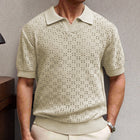 Men's Short Sleeve Polo Shirt | Knitted Texture | Solid Color | Breathable & Durable Fabric | Classic Collar | Tailored Fit | Versatile Casual & Semi-Formal Wear