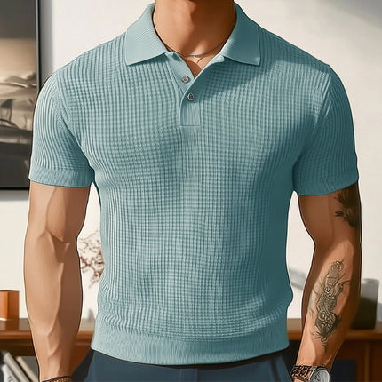 Men's Summer Business Polo Shirt | Solid Color | Knitted Fabric | Lightweight & Stretchable | Classic Polo Collar | Short Sleeves | Variety of Colors | Sizes S-3XL | Ideal for Business Casual | Comfortable & Stylish
