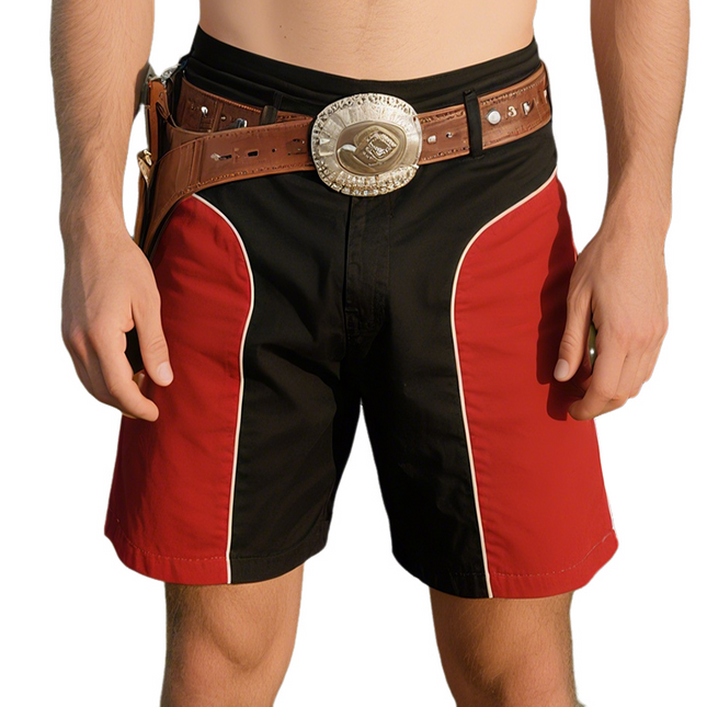 Men's Retro Colorblock Cotton Shorts | Western Cowboy Style | Casual Fit | Breathable Fabric | Adjustable Waist | Multiple Sizes S-3XL | Vintage Look | Comfortable Wear | Ideal for Spring & Summer