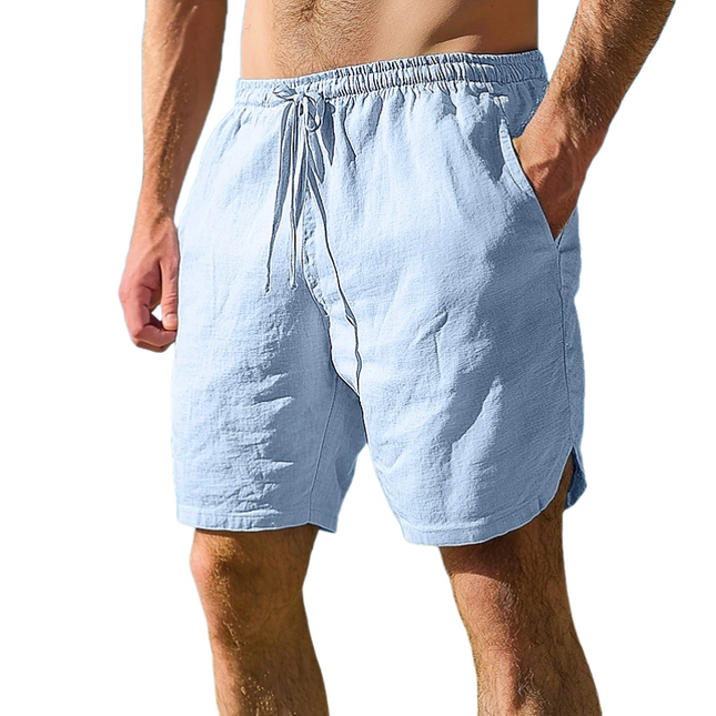 Men's Cotton Linen Blend Shorts | Elastic Waist | Loose Fit | Casual Summer Wear | Lightweight | Breathable | Comfortable | Pockets | Easy Care | Beach & Everyday | Multiple Sizes Available