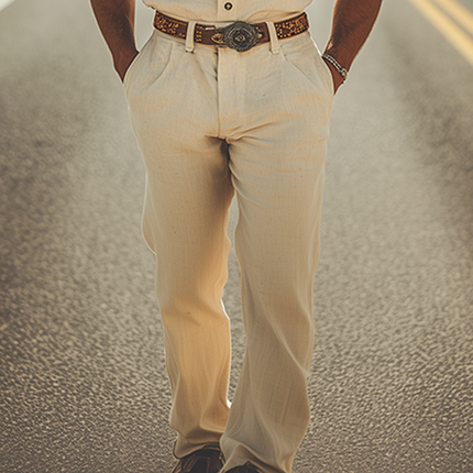 Men's Retro Western Embroidered Jumpsuit | Summer Cotton Linen One-Piece | Breathable Fabric | Intricate Design | Relaxed Fit | Functional Pockets | Easy Style | No Belt Required