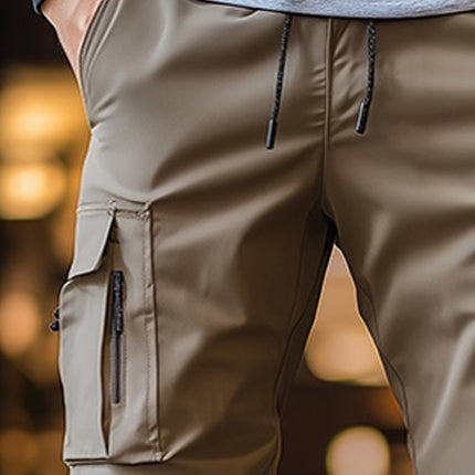 Men's Cargo Sports Pants | Solid Color | Lightweight & Breathable | Relaxed Fit | Adjustable Drawstring | Multiple Pockets | Summer Comfort | Versatile Style