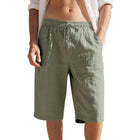 Men's Casual Shorts | Breathable Cotton Linen | Elastic Waist | Loose Fit | Lightweight | Comfortable | Ideal for Warm Weather | Versatile Summer Wear | Functional Pockets | Neutral Colors | Multiple Sizes