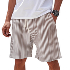 Men's Casual Shorts | Cotton Blend | Striped Elastic Waist | Loose Fit | Vacation Ready | Breathable Fabric | Adjustable Drawstring | Versatile Beachwear | Sizes & Colors Available