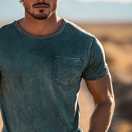 Men's Western Cowboy T-Shirt | Cotton Blend | Short Sleeve | Classic Style | Crew Neck | Casual Outdoor Wear | Breathable & Durable | Rugged Design