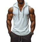 Men's Soft Cotton V-Neck Hooded Tank Top | Casual Slim Fit | Sleeveless Solid Color | Lightweight & Breathable Summer Essential | Versatile Sporty Style for Workouts & Relaxed Outings
