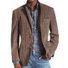 Men's Blazer | Vintage Style | Striped Pattern | Notched Lapel | Single-Breasted Two-Button | High-Quality Fabric | Regular Fit | Versatile for Casual & Semi-Formal | Tailored Look with Functionality