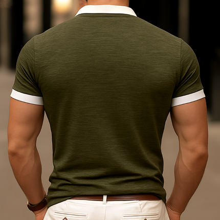 Men's Slim Fit T-Shirt | Casual Colorblock Design | Cotton Henley Collar | Short Sleeve with Patch Pocket | Breathable and Lightweight | Versatile Styling | Ideal for Casual Outings | Multiple Colors & Sizes