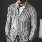 Men's Knit Sweater Jacket | Single Breasted Design | High-Quality Fabric | Warm & Durable Outerwear | Ribbed Cuffs & Hem | Sophisticated Casual Style | Lightweight Comfort | Versatile Neutral Colors