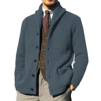 Men's Knit Jacket | Solid Color | Button Closure | Tailored Fit | Elegant Style | Warm & Cozy | Versatile Outerwear for Casual & Formal Occasions