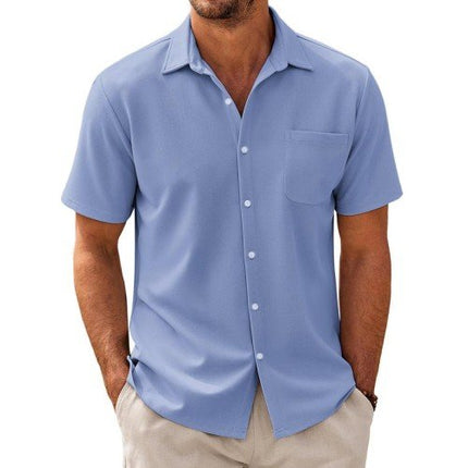 Men's Short Sleeve Casual Shirt | Classic Cotton Blend | Breathable & Lightweight | Wrinkle-Resistant | Button Closure | Stylish & Durable | Everyday Wear | Versatile with Jeans & Chinos